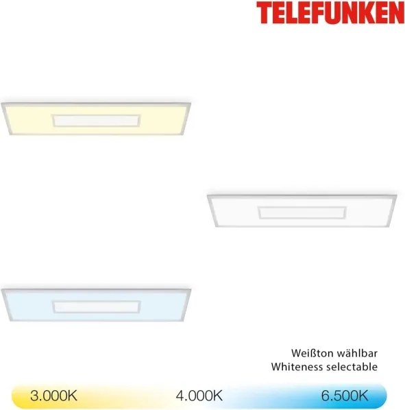 LED RGBW stmievateľný panel LED/20W/230V strieborný + diaľkové ovládanie