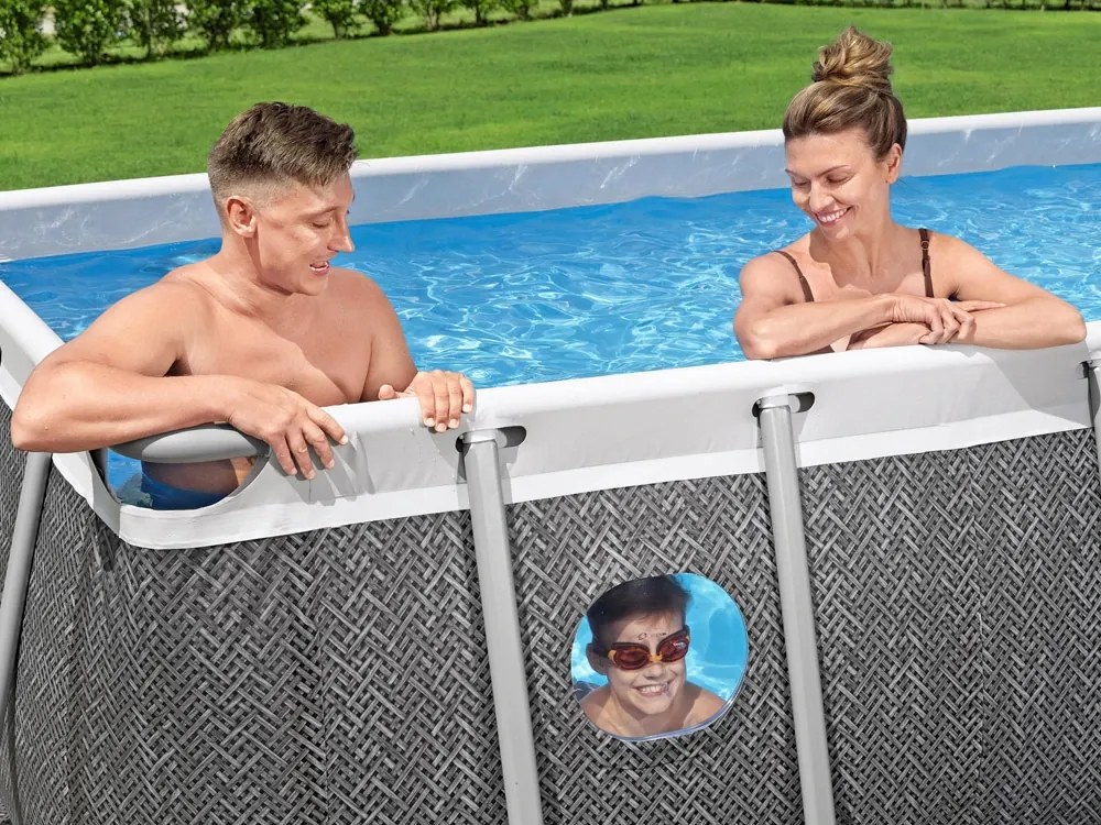 Bazén 488m x 244cm Splash View frame pool Gray Rattan Bestway 561MB