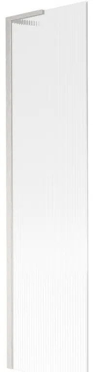 Mexen Next L, 1-krídlová vaňová zástena 50 x 150 cm, 6mm sklo s rebrovým vzorom, 6mm číre sklo, profil brúsená oceľ, 895-050-000-03-09-97