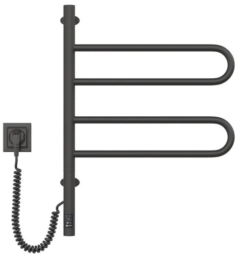 Elektrický otočný sušiak na uteráky FOUETTE 128W/230V 64,6 cm IP44 čierny