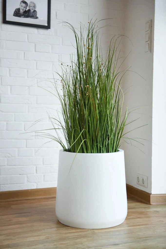 Kvetináč VEKRA, výška 40 cm, sklolaminát, biely