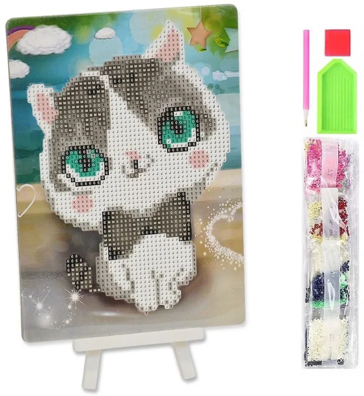 NO-1007250 NORIMPEX Mini diamantová mozaika - pevná - Kocúrik