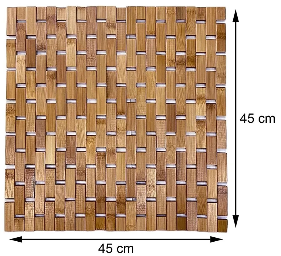 TENDANCE Predložka do kúpeľne Bambo Duckboard, 45x45 cm, hnedá