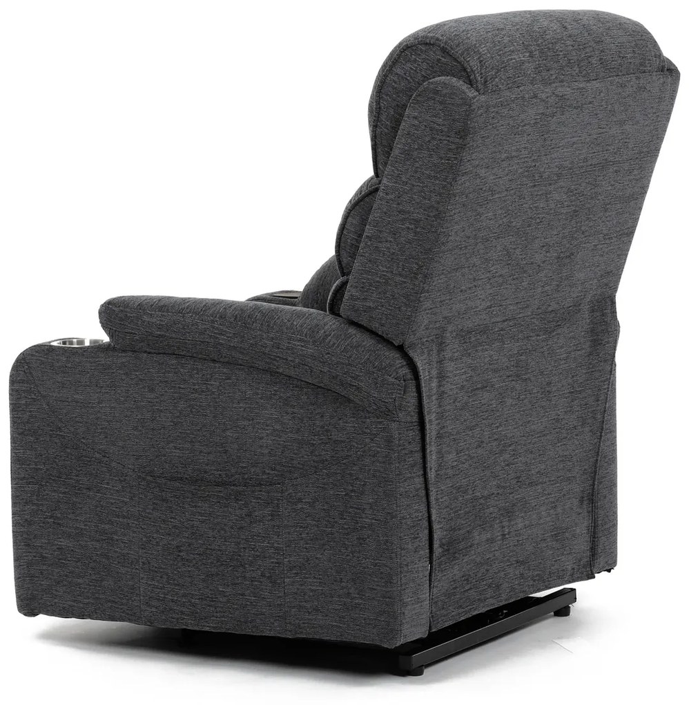 Autronic - Křeslo polohovací elektrické, 1 motor, šedá látka, bezdrátové nabíjení pro mobilní telefon - TV-S8348 GREY2