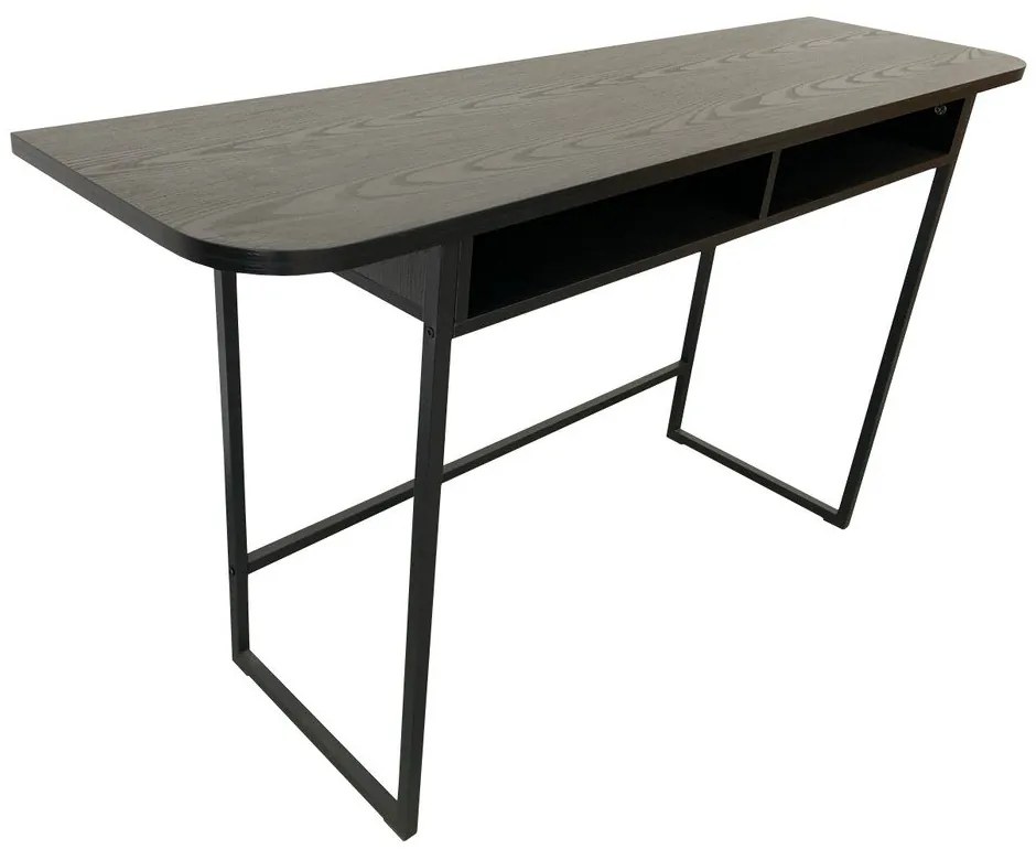 Čierny konzolový stolík v dekore jaseňa 40x140 cm Darlington – Actona