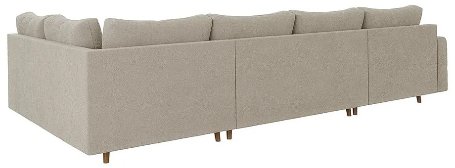 Béžová rohová pohovka z textílie bouclé (ľavý roh/do "U") Ariella – Ropez