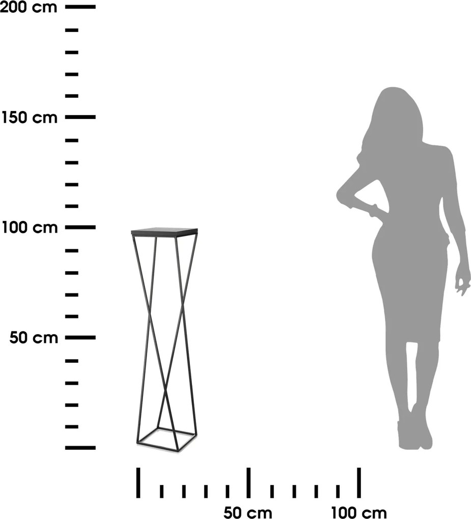 STOJAN NA KVETINÁČ LOFT7 100X24X24 CM ČIERNA