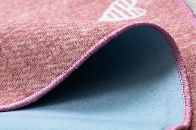 Koberec HEARTS kruh Jeans - ružový