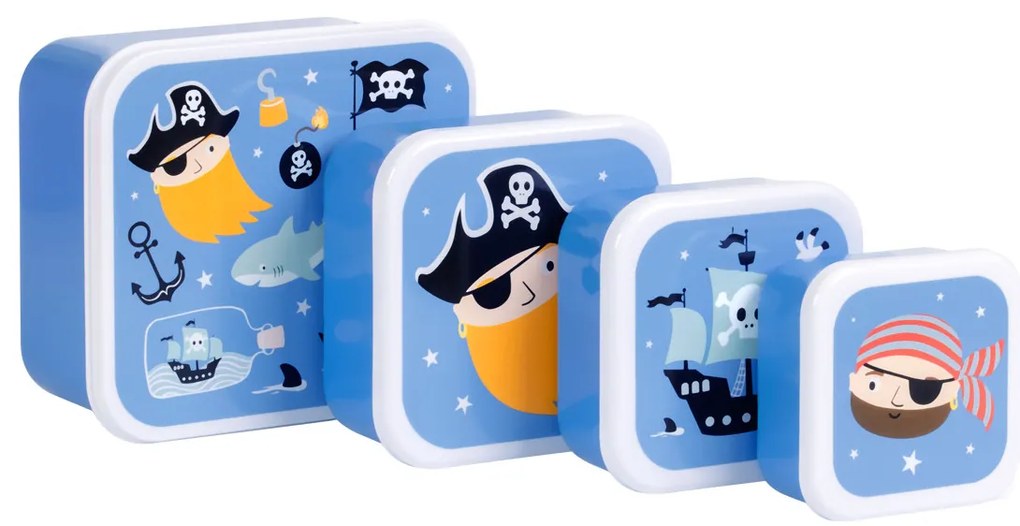 A Little Lovely Company - súprava štyroch desiatových škatuliek - piráti