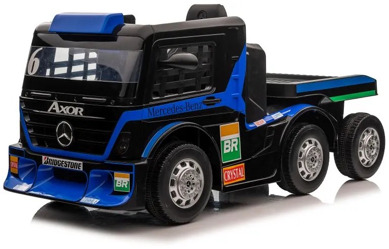 LEAN CARS Elektrický Kamión s prívesom Mercedes XMX622B LCD námornícka modrá - 2X45W - 2x12V7Ah - 2023