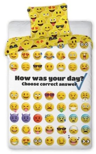 Bavlnená posteľná bielizeň Emoji 018 - 140x200 cm