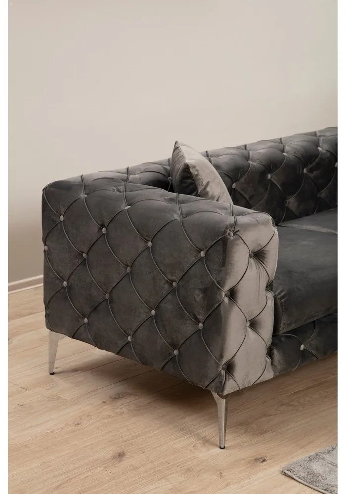 Tmavosivá zamatová pohovka 237 cm Como – Balcab Home