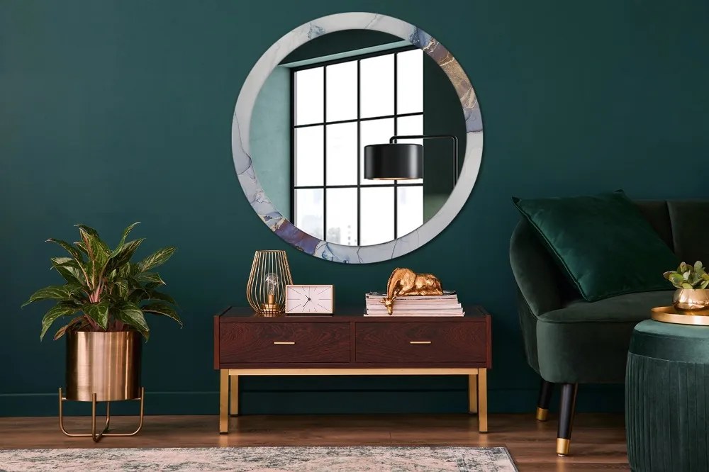 Okrúhle ozdobné zrkadlo Abstraktné tekuté umenie fi 100 cm