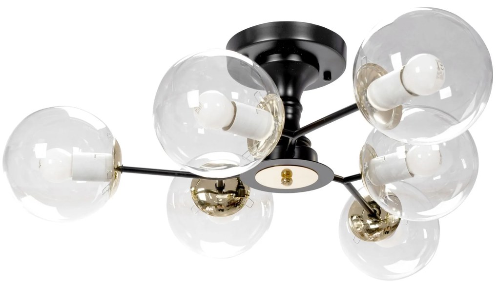 Toolight Toolight, stropné svietidlo 6xE27 APP1134-6C, čierna-zlatá, OSW-40107