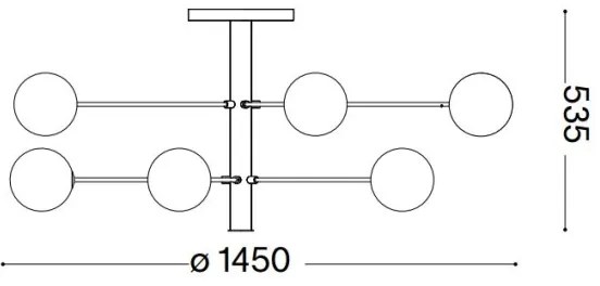 Ideal Lux - LED Luster na tyči COSMOPOLITAN 12xG9/3W/230V pr. 145 cm čierna