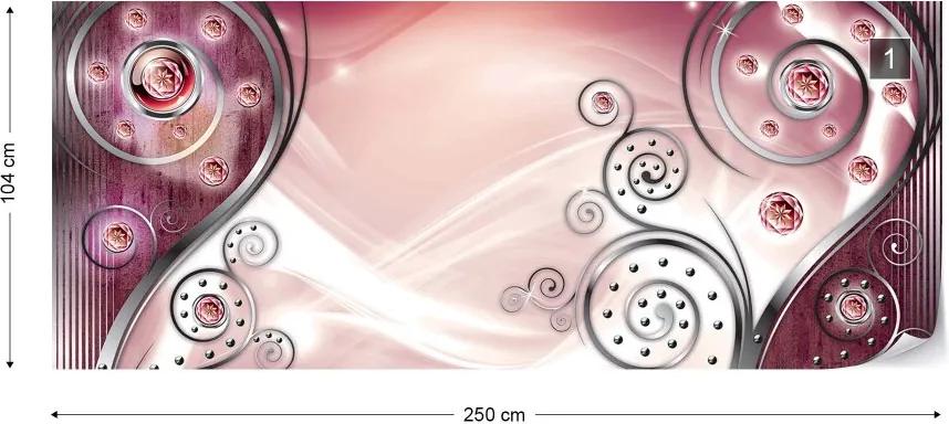 Fototapeta GLIX - 3D Ornamental Design Pink + lepidlo ZADARMO Vliesová tapeta  - 250x104 cm