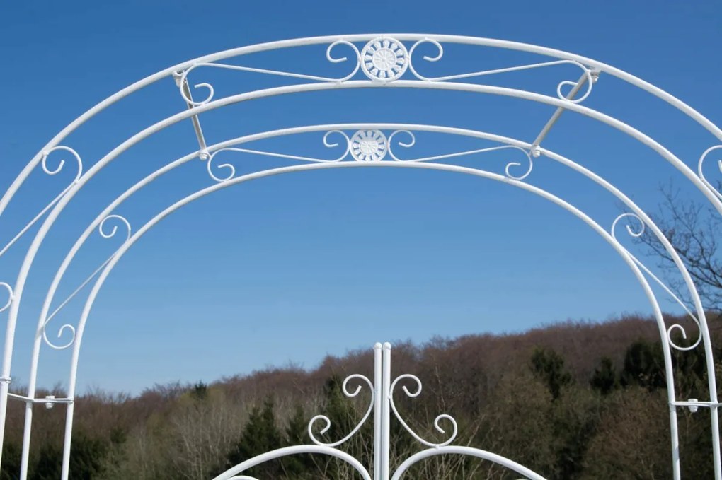 Oblúk na ruže Mel s bránkou - Biela