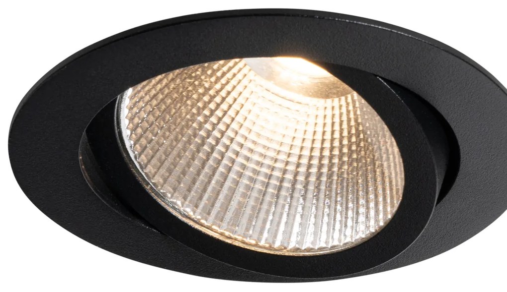 Zástenný reflektor čierny 9,5 cm vrátane LED 1300lm stmievateľný IP23 - Gaius