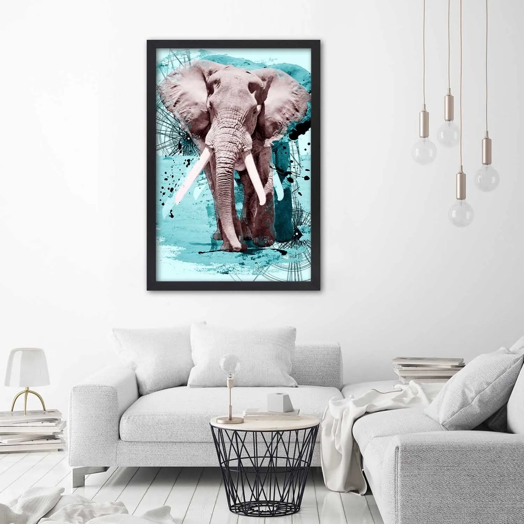 Gario Plagát Slon akvarel Farba rámu: Bez rámu, Rozmery: 40 x 60 cm