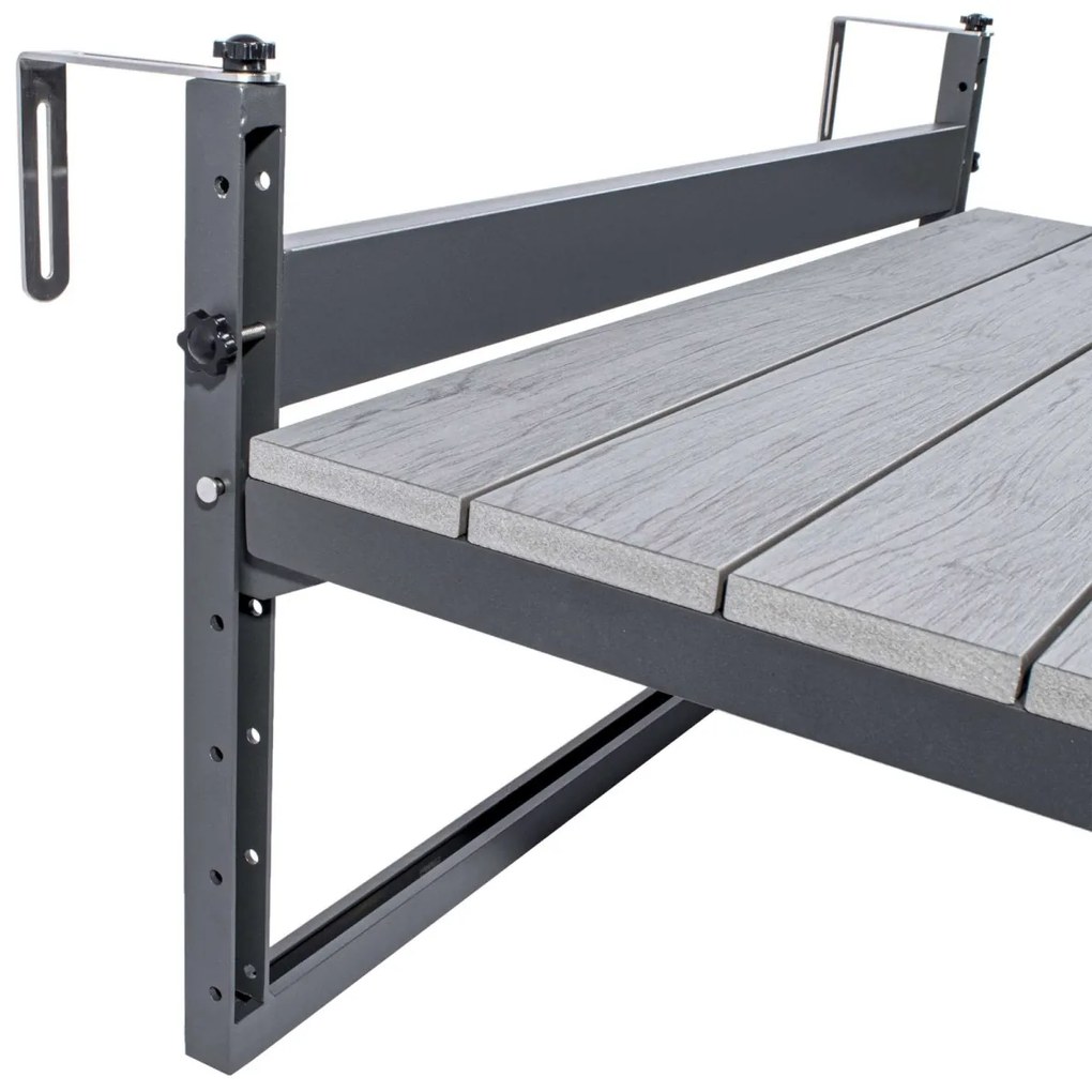 Závesný balkónový stôl AGATTI sivý