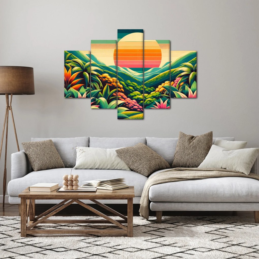 Obraz - Pestrofarebný západ slnka (150x105 cm)