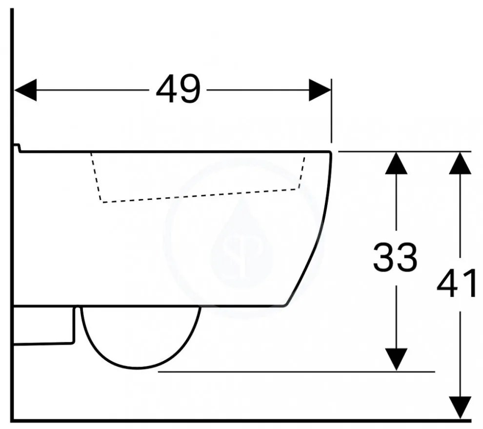 GEBERIT iCon závesné WC s hlbokým splachovaním, skrátené (kompaktné), 350 x 490 mm, biela, 204030000