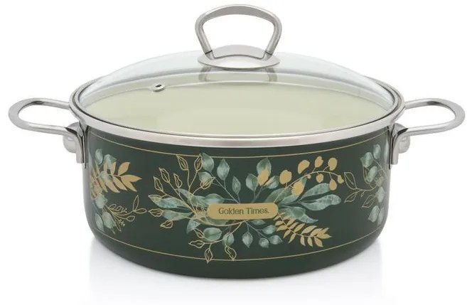 Kastról smalt + pokr. 24cm/4,75L dekor Golden times