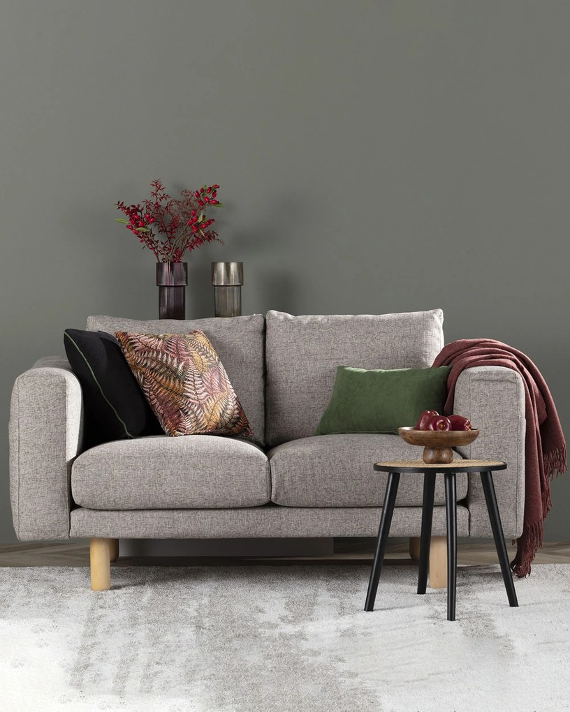 Sada 3 dekoračných vankúšov Fern Flower maroon I