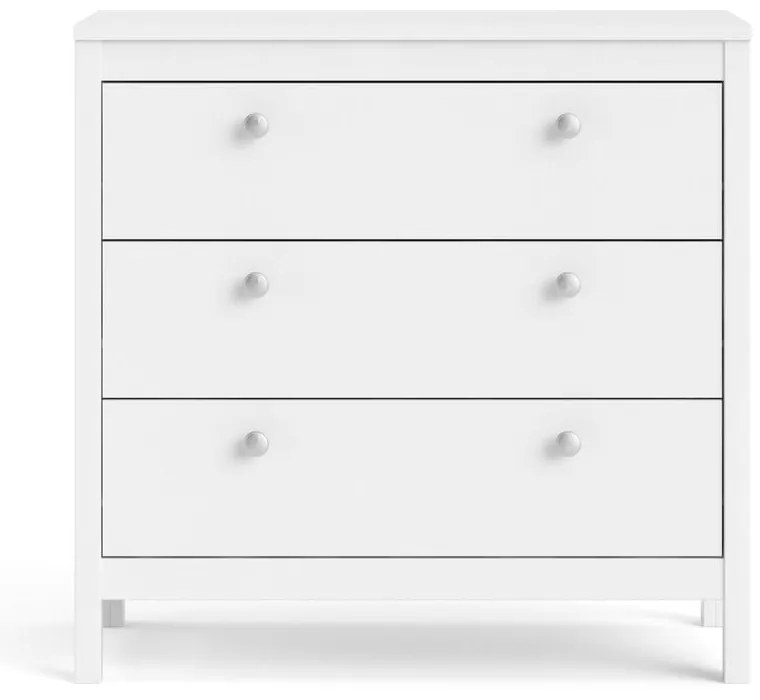 Biela nízka komoda 82x80 cm Madrid – Tvilum