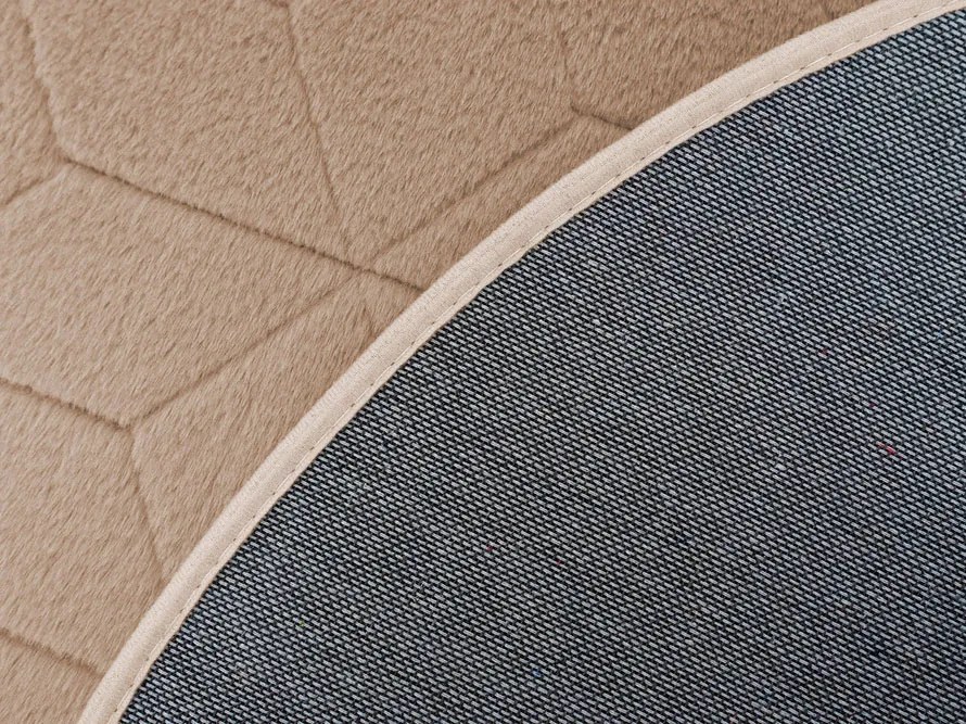 TZ Béžový okrúhly koberec 3D Rabbit Rozmer: 150 cm