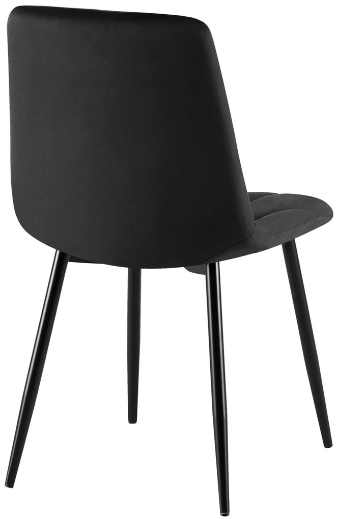 Jedálenská stolička Clairton zamat - čierna