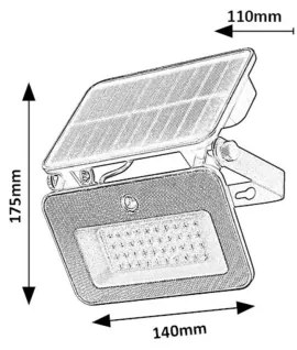 Rabalux 77159-LED solárny reflektor so senzorom LED/6W/3,7V IP65