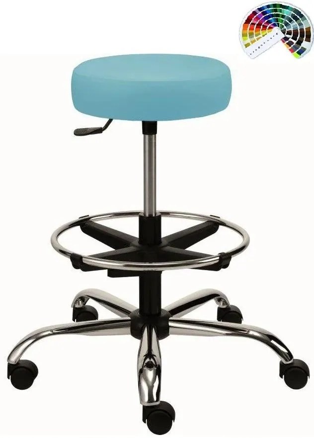 ALBA Zdravotnícka lekárska stolička taburet NORA čalúnená KOŽENKA Arizona