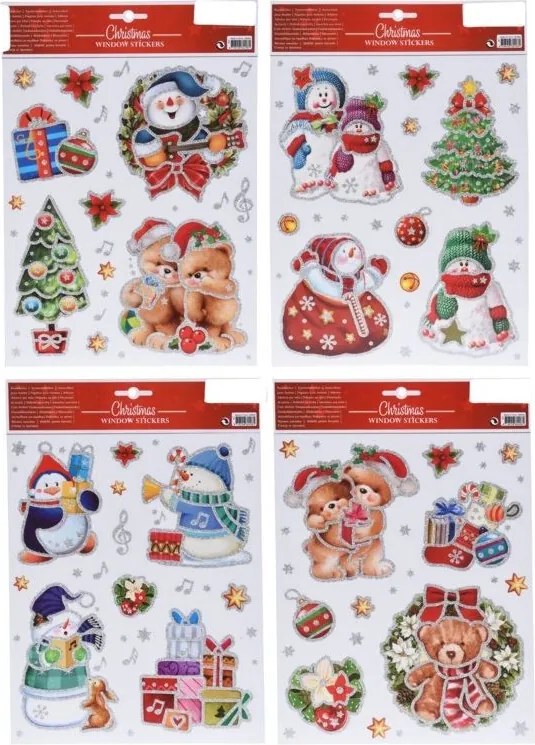 Set vianočných nálepiek 21 × 30 cm