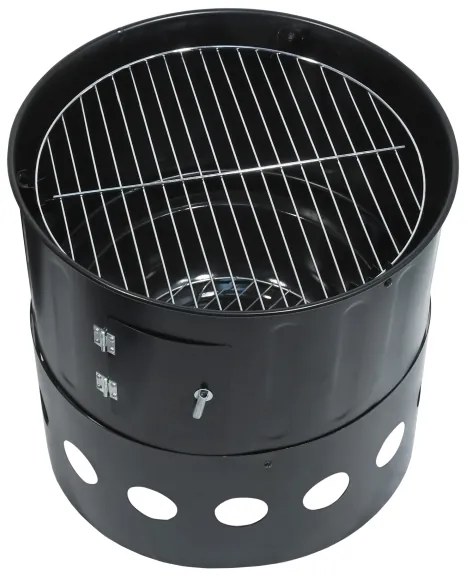 Údiareň na drevené uhlie 3v1 čierna