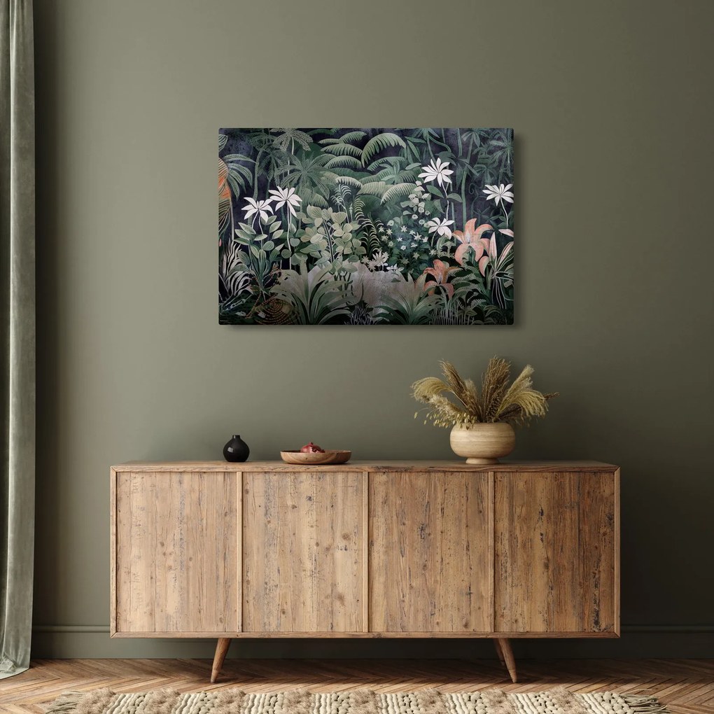 Obraz - Maľovaný vzor džungle (90x60 cm)