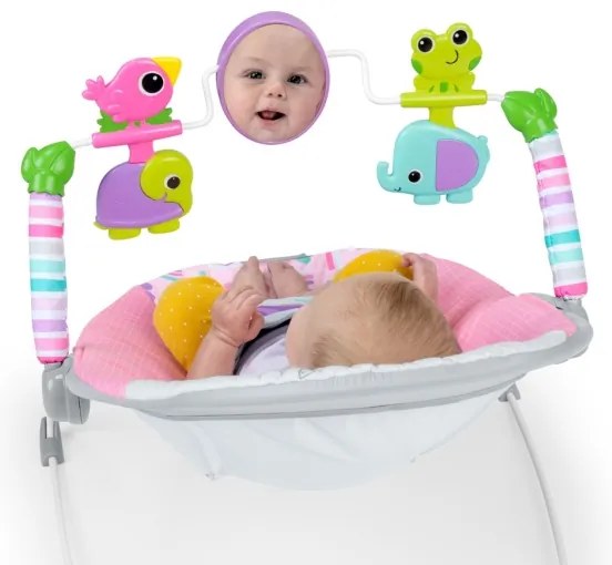 Bright Starts - Detská vibrujúca hojdačka PINK PARADISE 1xLR14