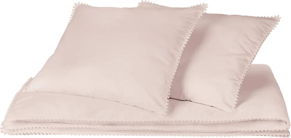 Obliečky pre dospelých s čipkou púdrovo ružová 140x200cm