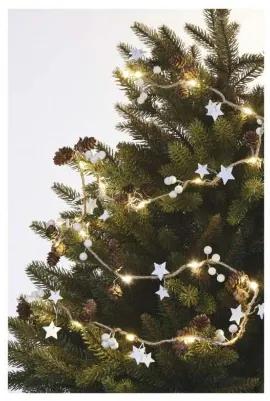 EMOS LED vianočná svetelná reťaz so šiškami, 20xLED, teplá biela, 170cm, 2×AA