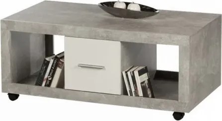 Konferenčný stolík Stone, betón/biely%