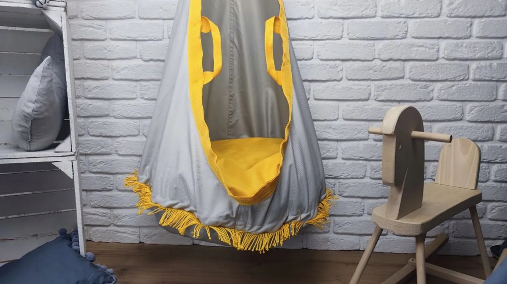 Závesný vak LILI - žlto / sivý