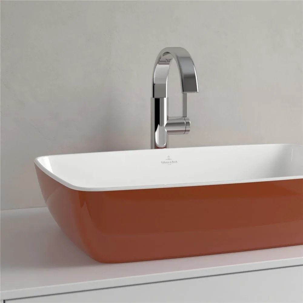 VILLEROY &amp; BOCH Artis obdĺžnikové umývadlo na dosku bez otvoru, bez prepadu, 580 x 380 mm, Rust, 417258BCW8