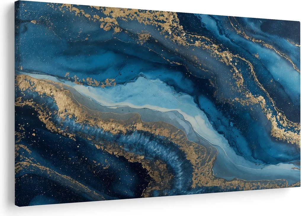 Obraz - Modrá mramorová abstrakcia (90x60 cm)