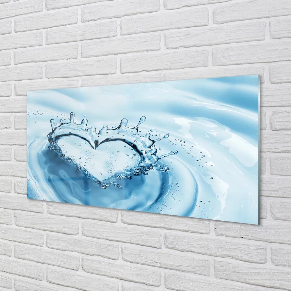 Obraz plexi Vodné kvapky srdce 125x50 cm