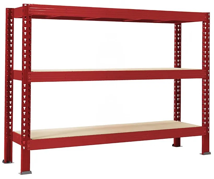 Trestles Nekonečný priemyselný regál 1600x2000x800, 3 police Farba: červená a čierna