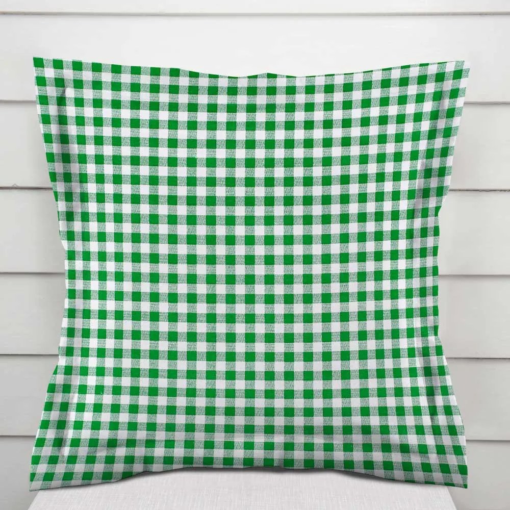 Biante Bavlnená obliečka na vankúš s lemom Sandra SA-058 Zeleno-biele kocky 40 x 60 cm