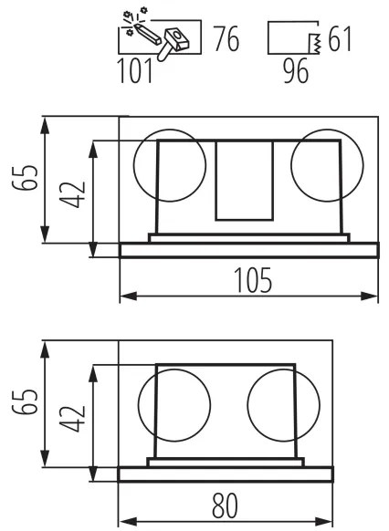 Kanlux 33695 - LED Vstavané svietidlo GLASI LED/3W/230V 4000K IP44 antracit