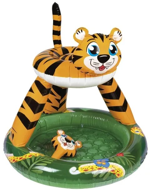 Kuniboo PB-13675 Detský nafukovací bazénik Tiger so strieškou Ø 102 x 103 cm