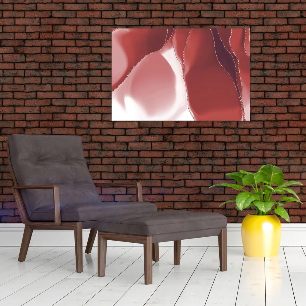 Obraz - Červená abstraktná kvetina N⁰3 (90x60 cm)