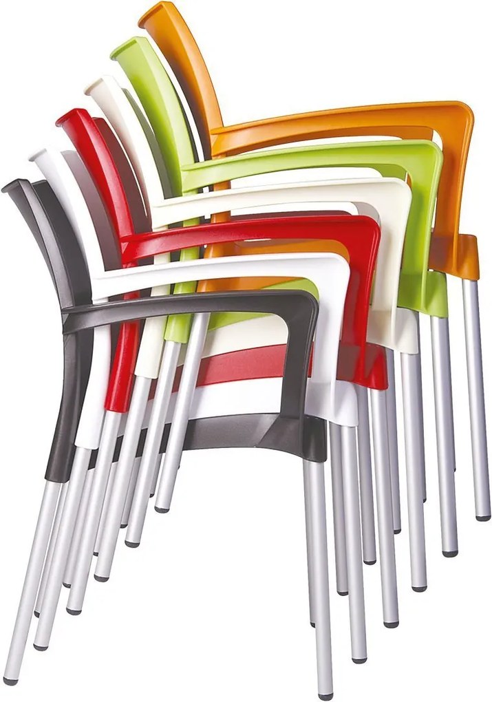 DOLCE záhradná stolička s podrúčkami red